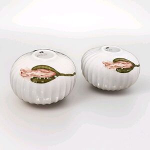 NEW Kahler Hammershoi Poppy Candle Holder Round Danish White 2pc Set Floral